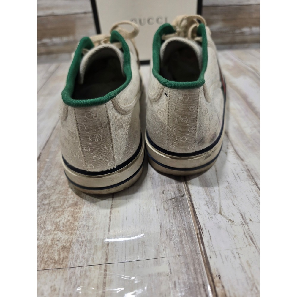 Gucci Tennis 1977 Low Top Sneakers Off White GG Mignon Canvas Web Stripe 11 READ - Picture 13 of 16